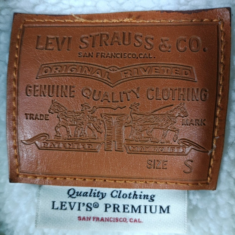 Levis Trucker Jacket Men Small Blue Denim Sherpa Lined Snap Up Western Type 3 - Picture 2 of 11